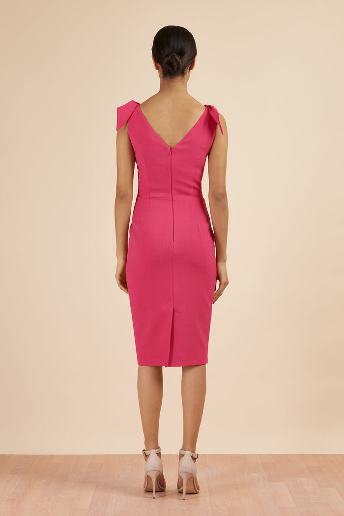 Ava Pencil Dress (Hot Pink)