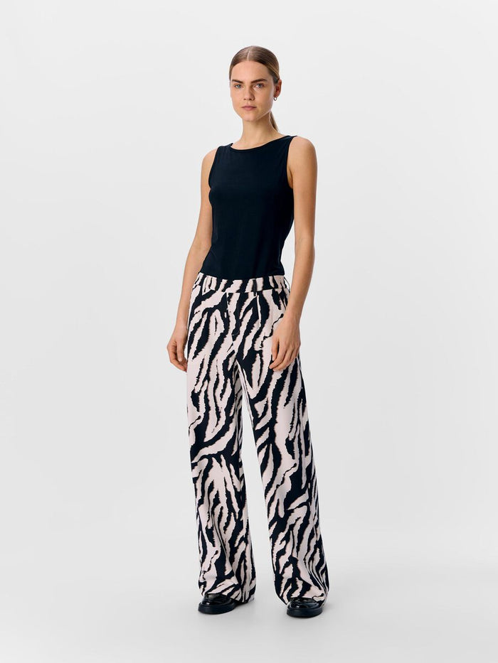 Babette Wide Leg Pants (Sandshell/Black Zebra)