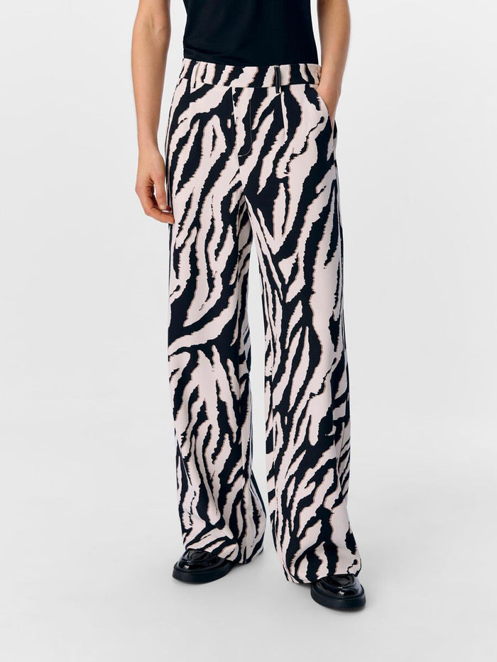 Babette Wide Leg Pants (Sandshell/Black Zebra)
