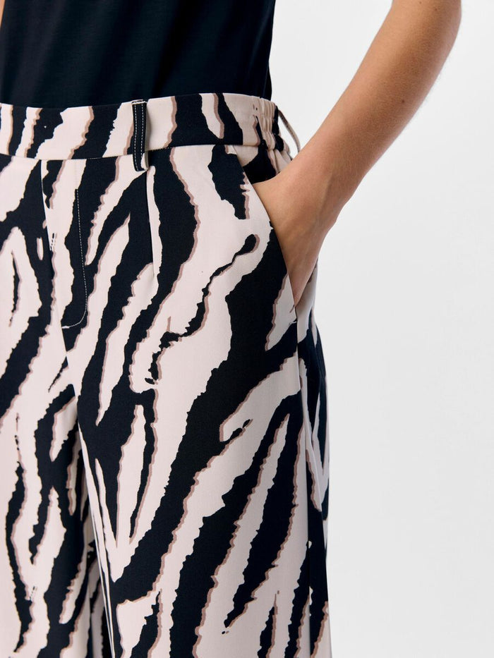 Babette Wide Leg Pants (Sandshell/Black Zebra)