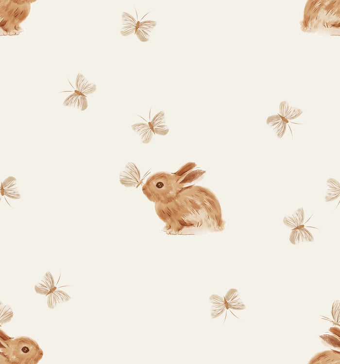 Baby Rabbit & Butterfly Offwhite Big - Family Fabrics B.V.