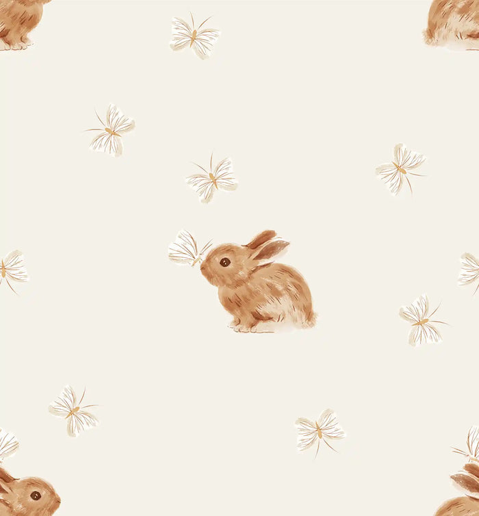 Baby Rabbit & Butterfly Offwhite Clear Small - Family Fabrics B.V.