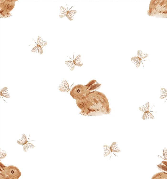 Baby Rabbit & Butterfly White Big - Family Fabrics B.V.