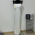 Backless halter-neck solid-color dress