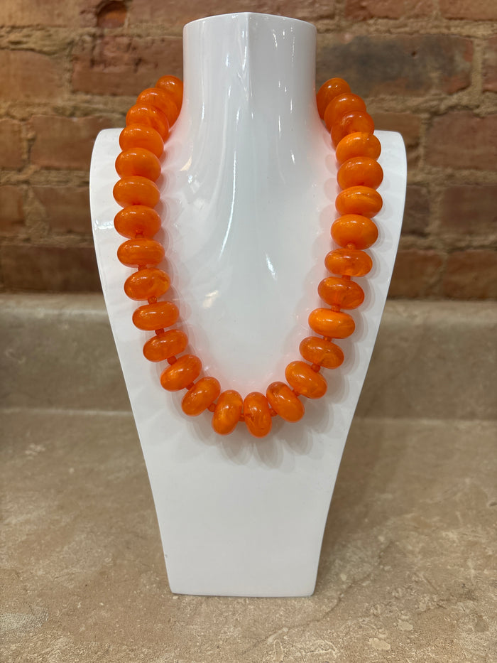 Bailey Orange Beaded Necklace