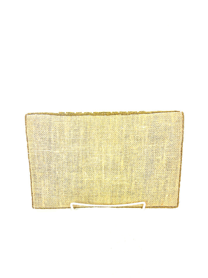 Beaded clutch, natural elements, beads, stones- hand made.