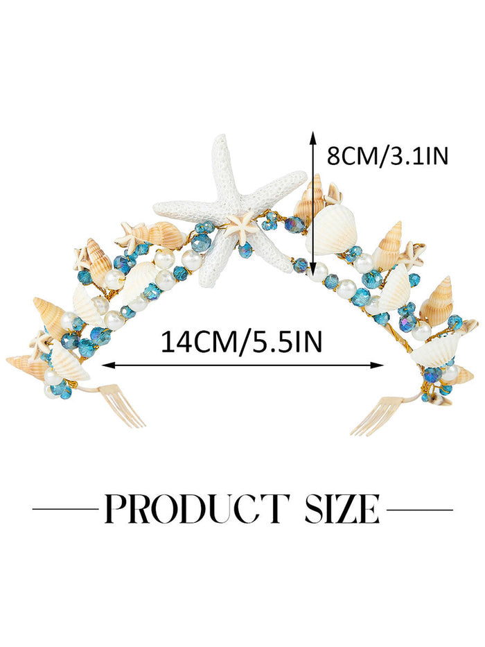 Beaded Shell Starfish Headband Crown