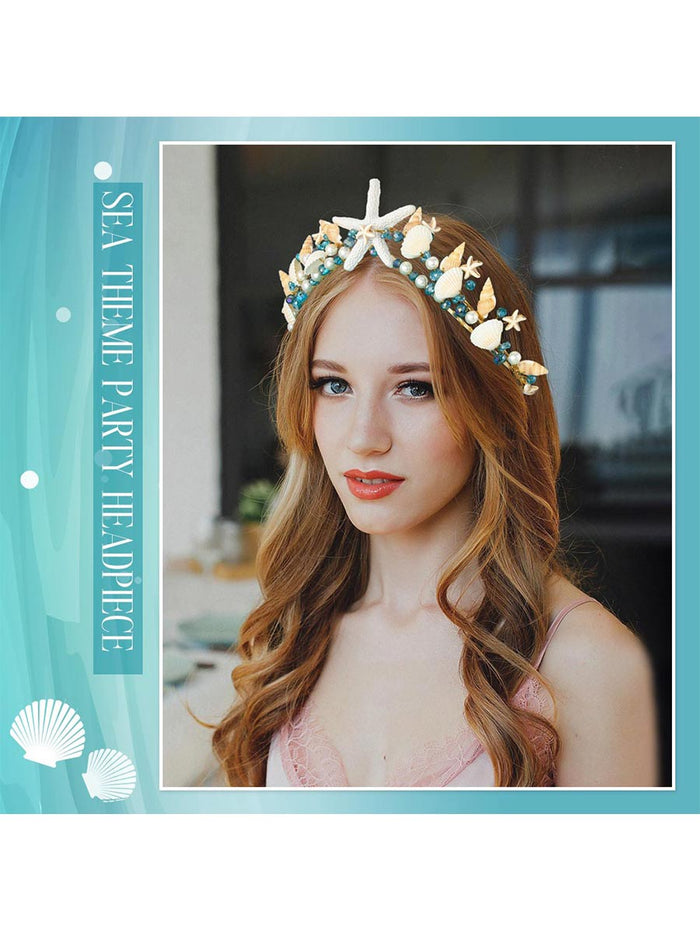 Beaded Shell Starfish Headband Crown