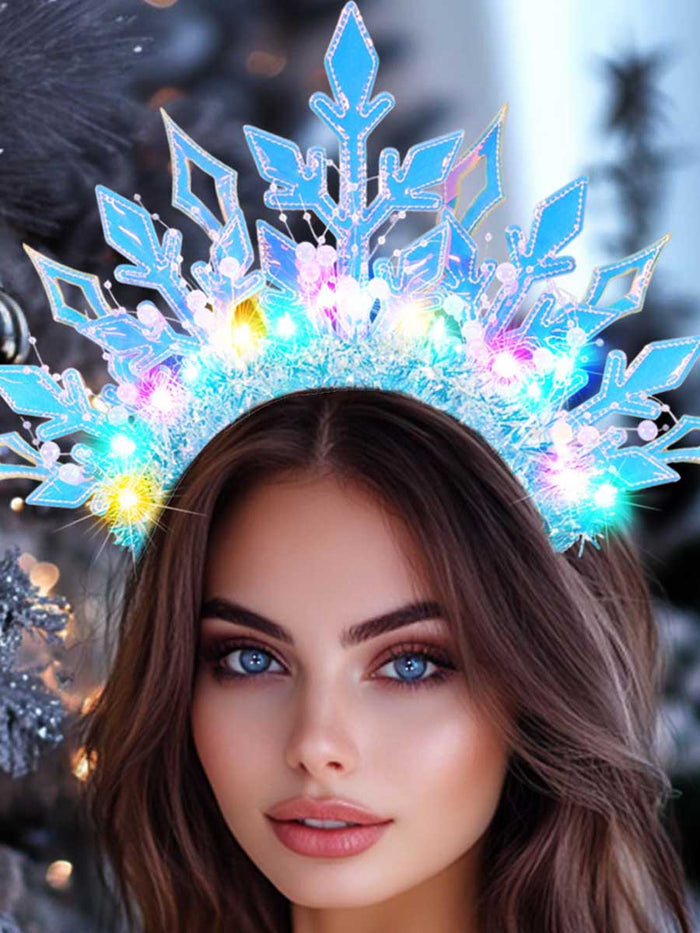 Beaded Snowflake LED Hair Accessory