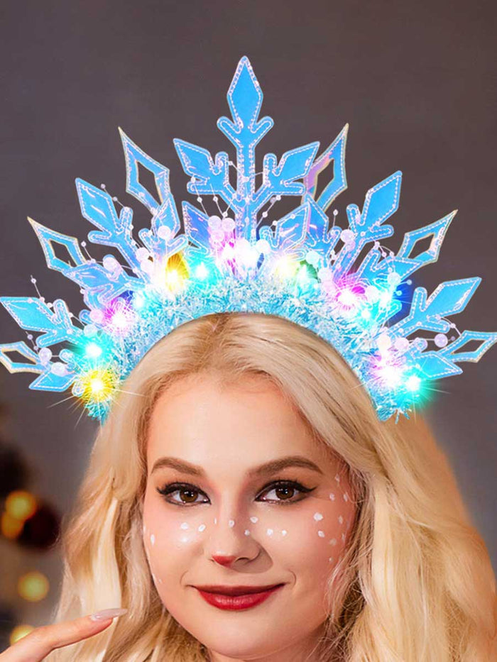 Beaded Snowflake LED Hair Accessory