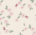 Bees and Flowers Blush - Family Fabrics B.V.