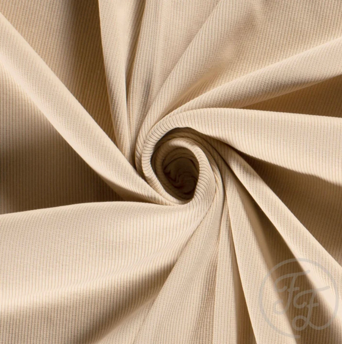 Beige Uni Baby Rib - Family Fabrics B.V.