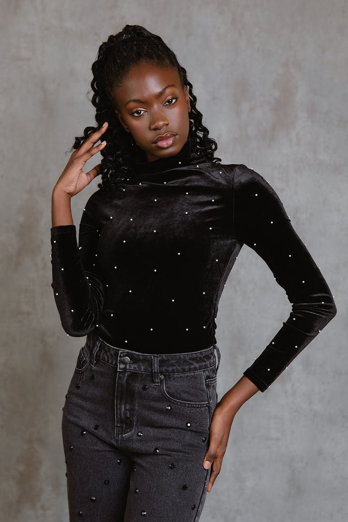 Bella Pearl Top (Black)