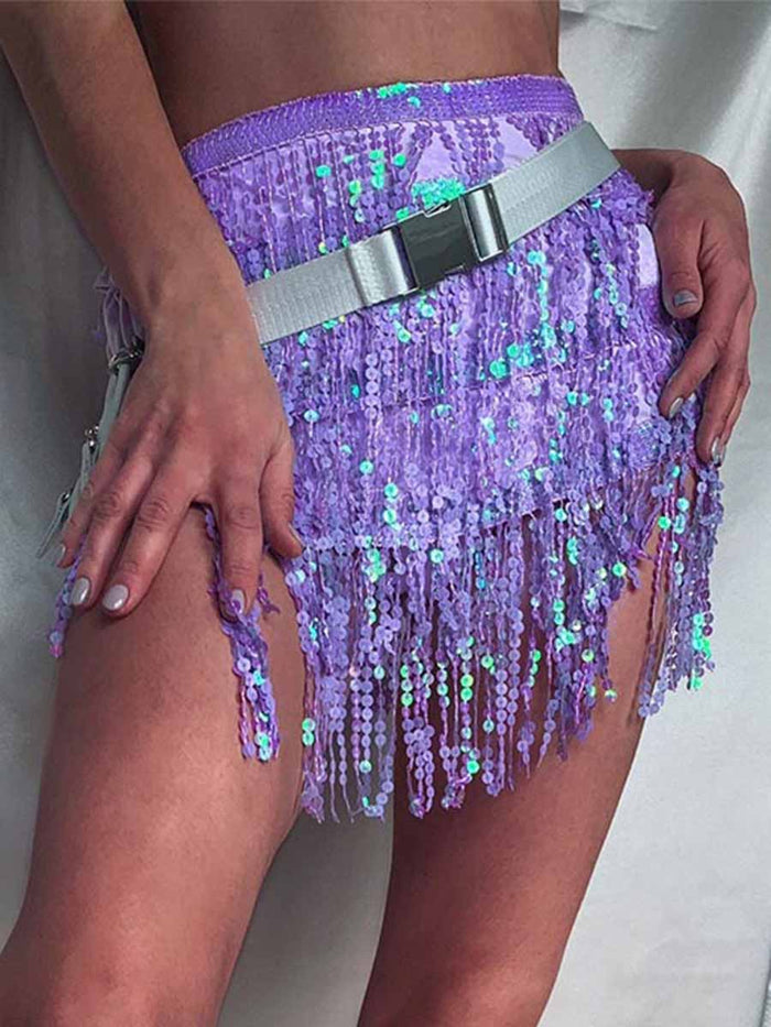 Belly Sequin Tassel Dance Skirt