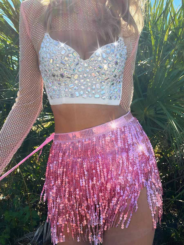 Belly Sequin Tassel Dance Skirt
