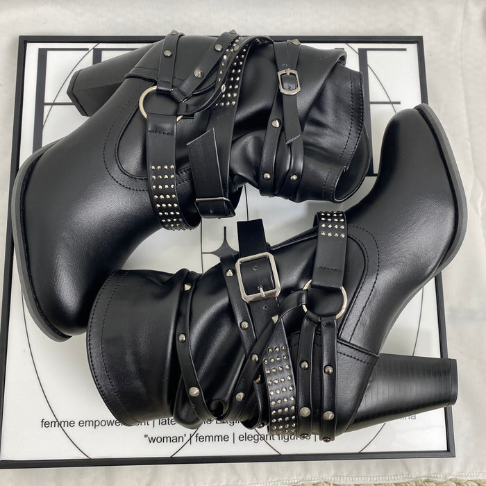 Belt Buckle Ankle Boots