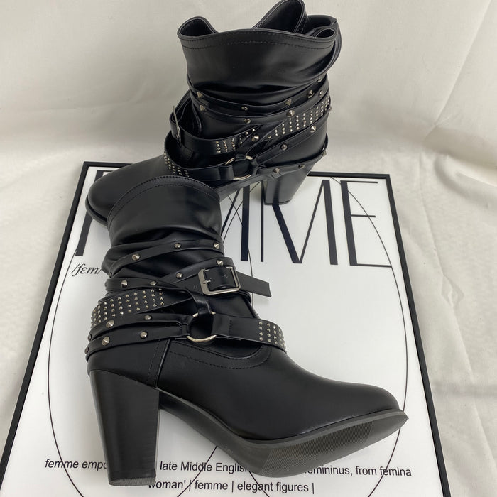 Belt Buckle Ankle Boots