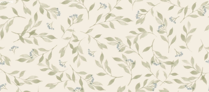 Berry Branches Big Green - Family Fabrics B.V.