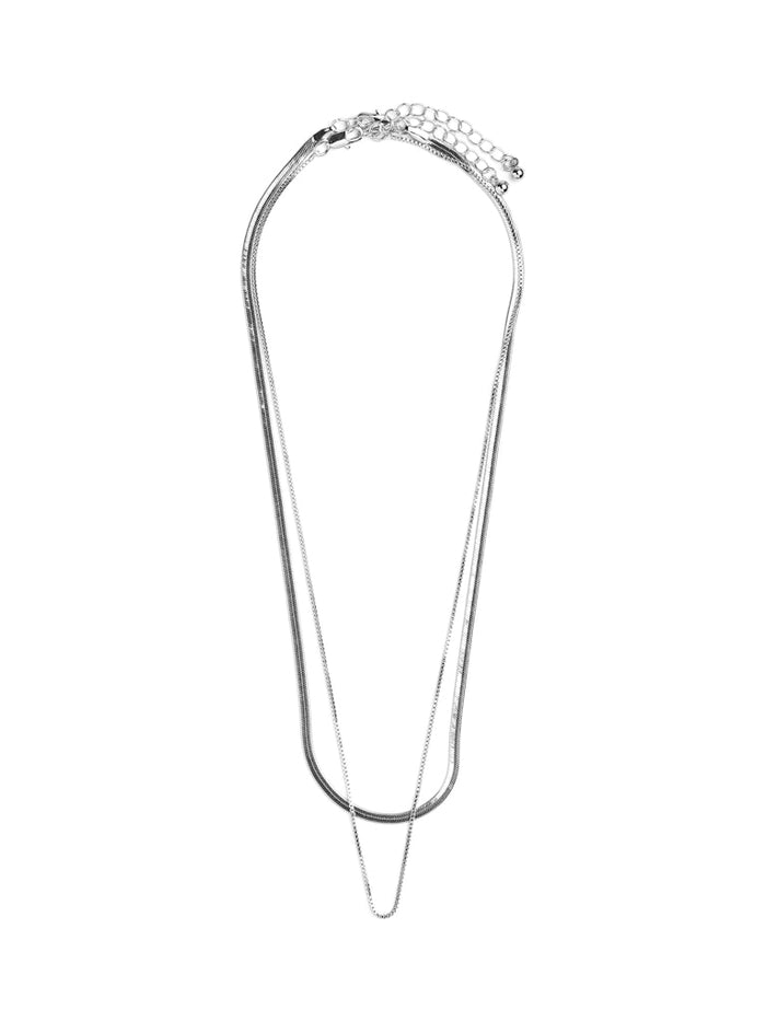 Bina Layered Necklace Set (Silver)