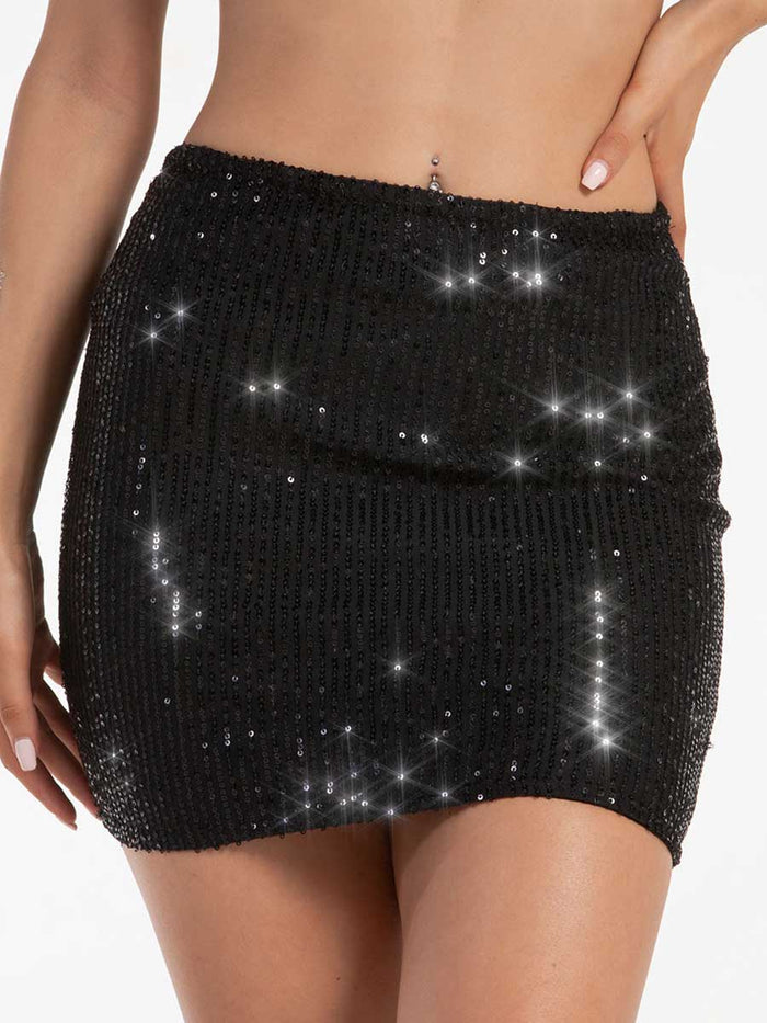 Black Glitter Skirt