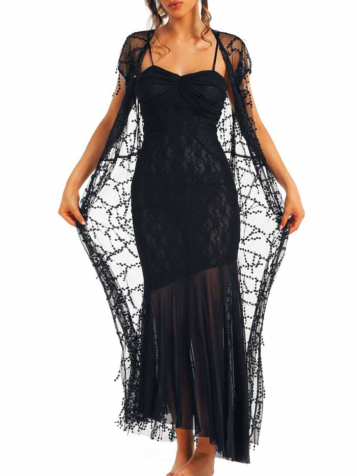 Black Lace Slip Dress