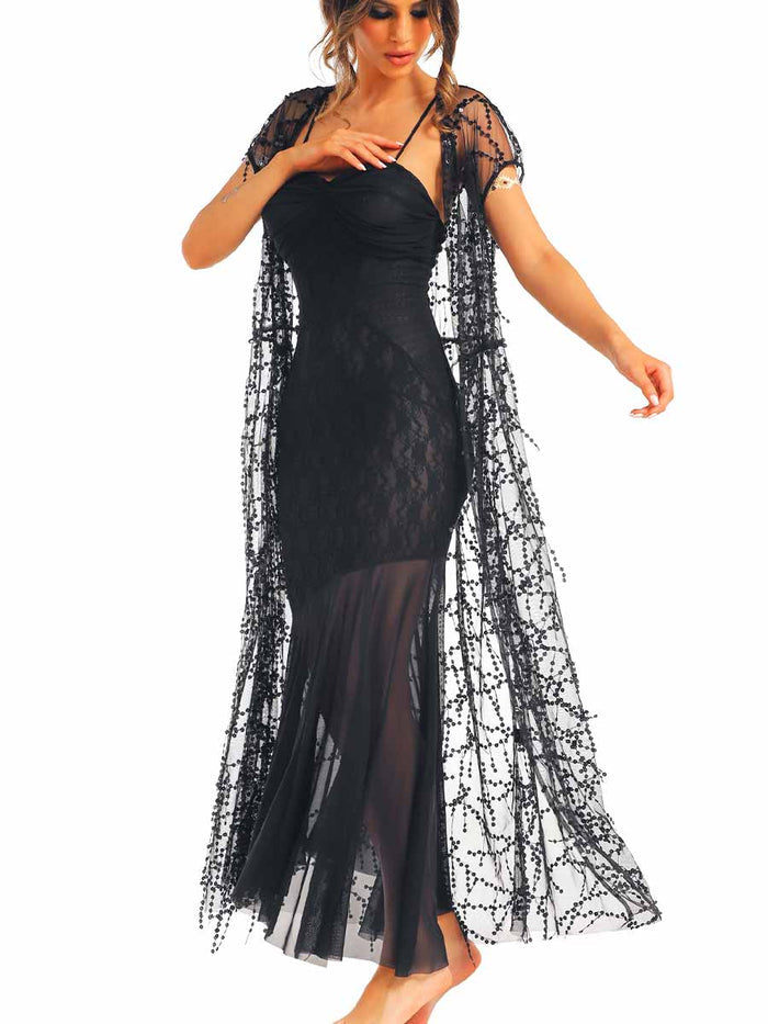 Black Lace Slip Dress