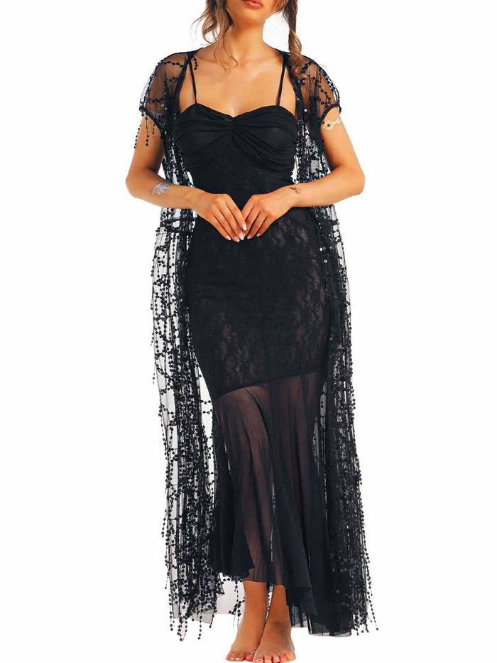 Black Lace Slip Dress