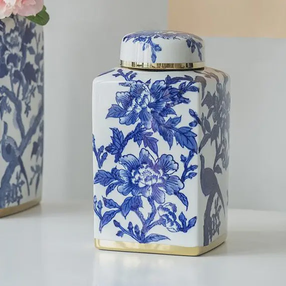 Blue and White Porcelain Lidded Jar