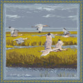 Blue & Gold Marsh Flyer - Double-Sided Silk Scarf