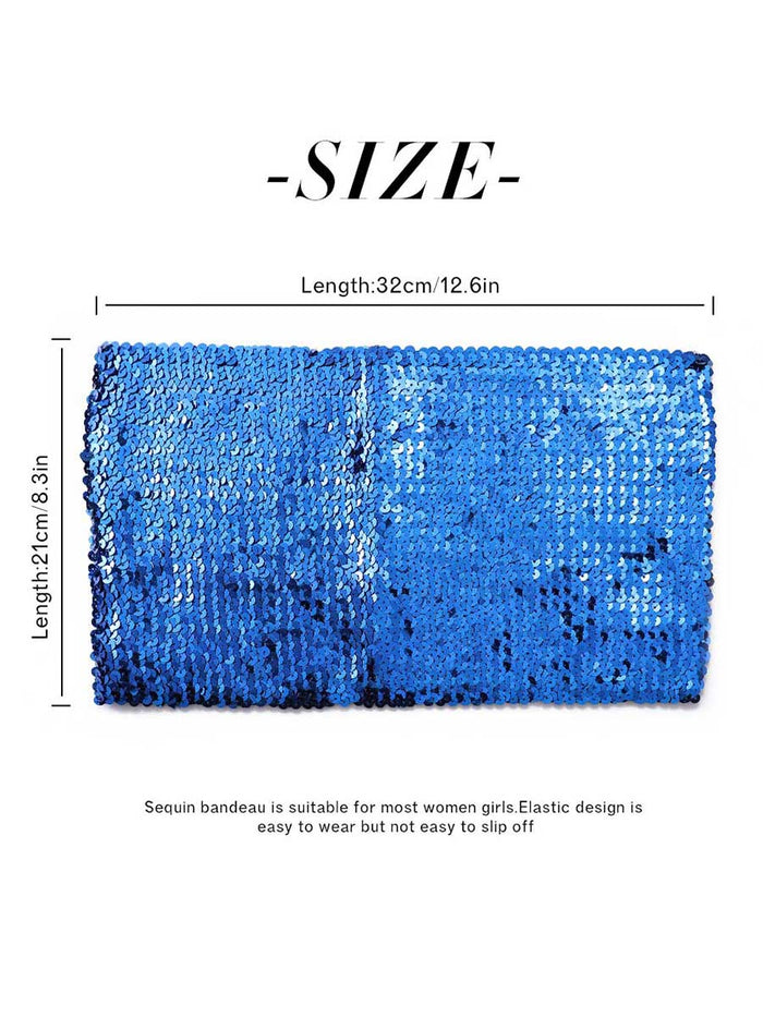 Blue Sequin Tube Top
