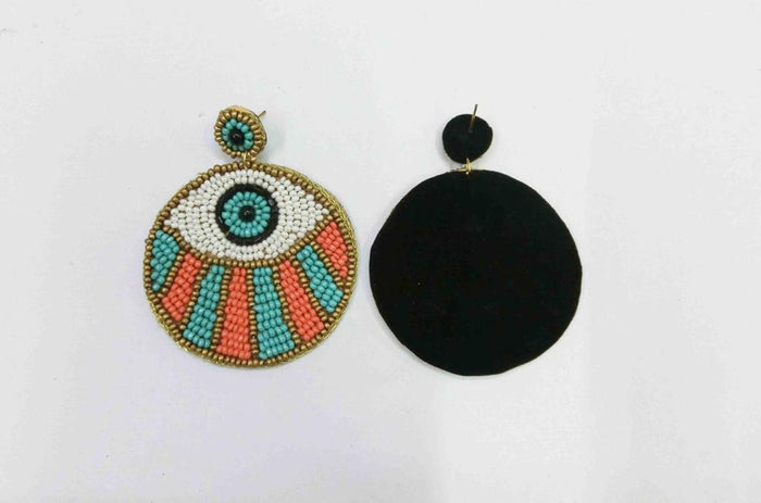 Bohemian Statement Beaded Evil Eye Earrings