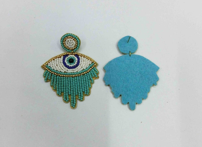 Bohemian Statement beaded evil eye earrings