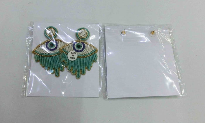 Bohemian Statement beaded evil eye earrings