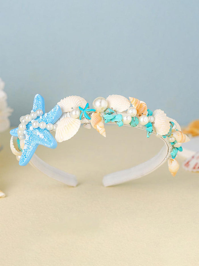 Bohemian Style Shell Pearl Blue Starfish Headband