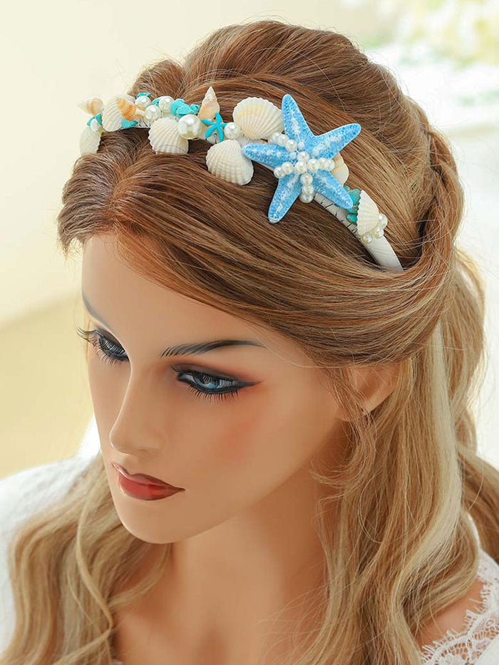 Bohemian Style Shell Pearl Blue Starfish Headband