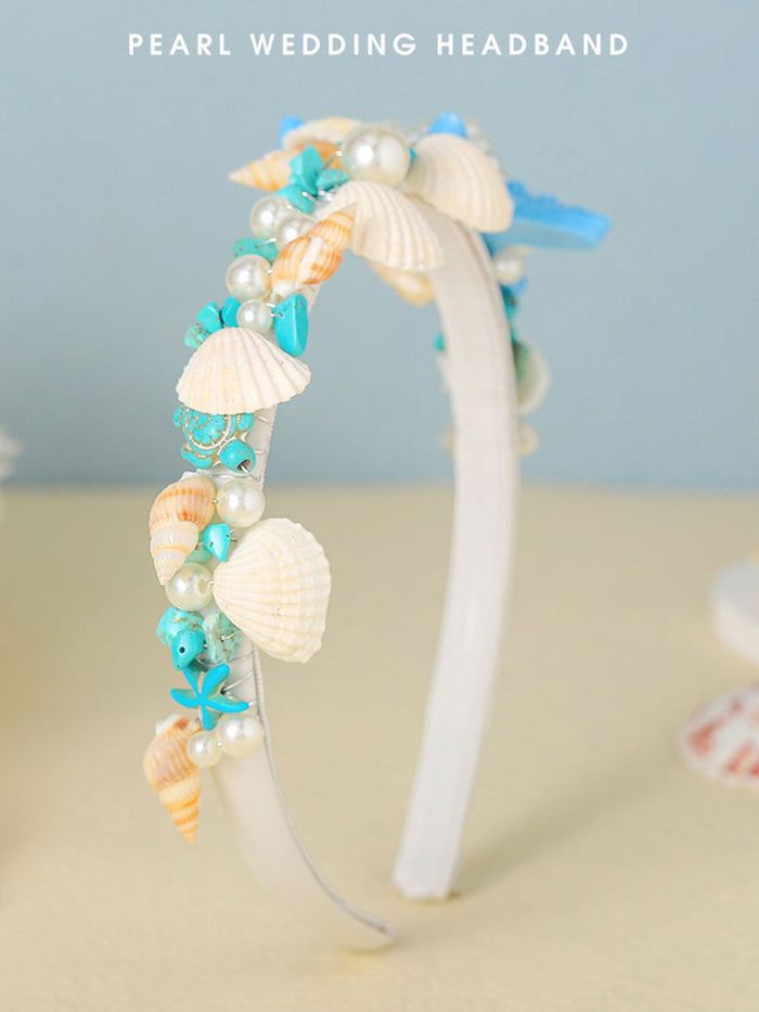 Bohemian Style Shell Pearl Blue Starfish Headband