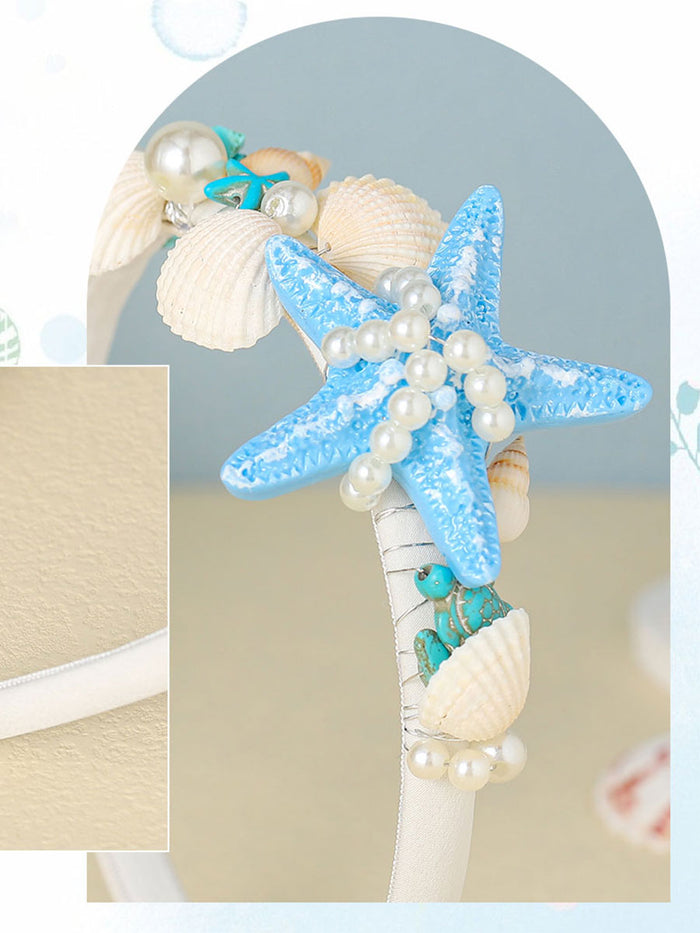Bohemian Style Shell Pearl Blue Starfish Headband