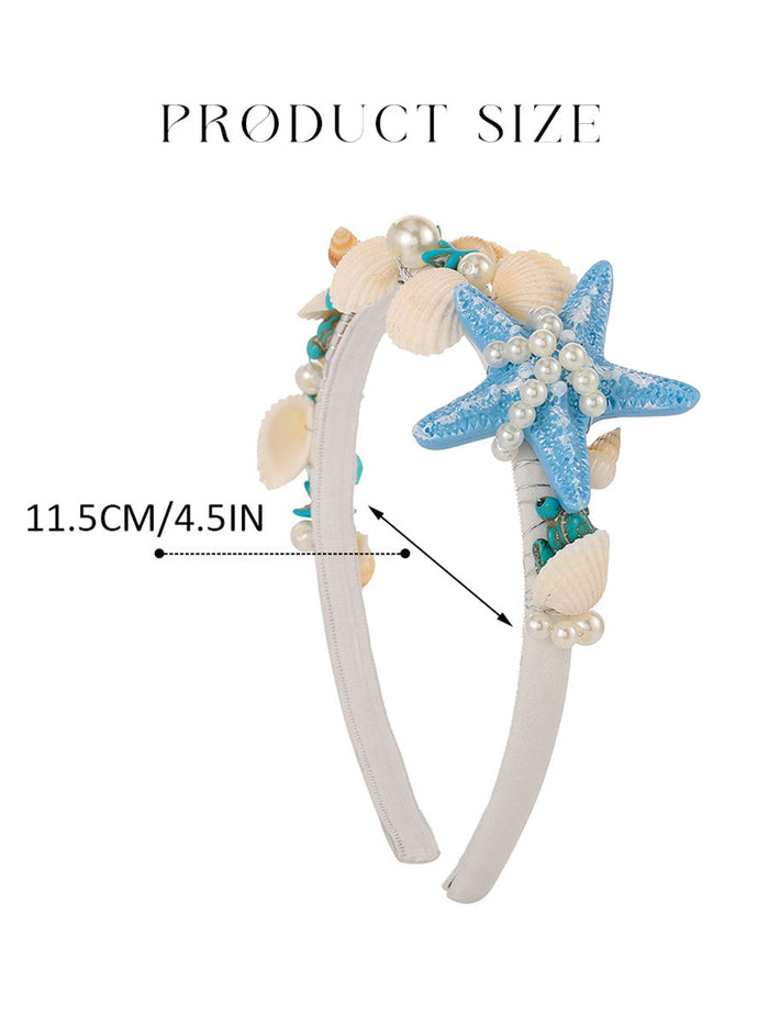Bohemian Style Shell Pearl Blue Starfish Headband