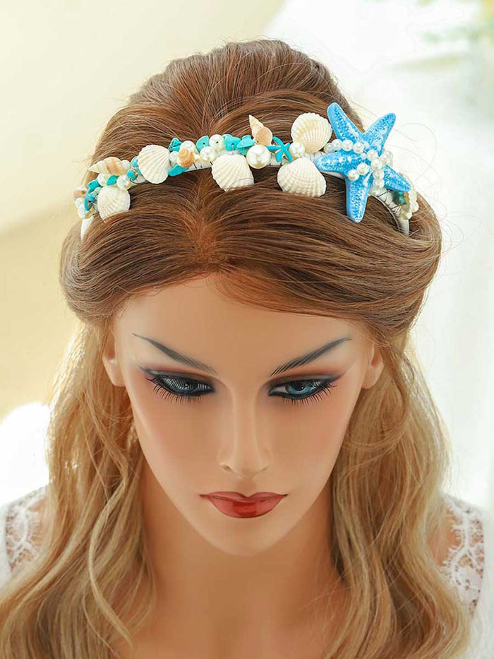 Bohemian Style Shell Pearl Blue Starfish Headband