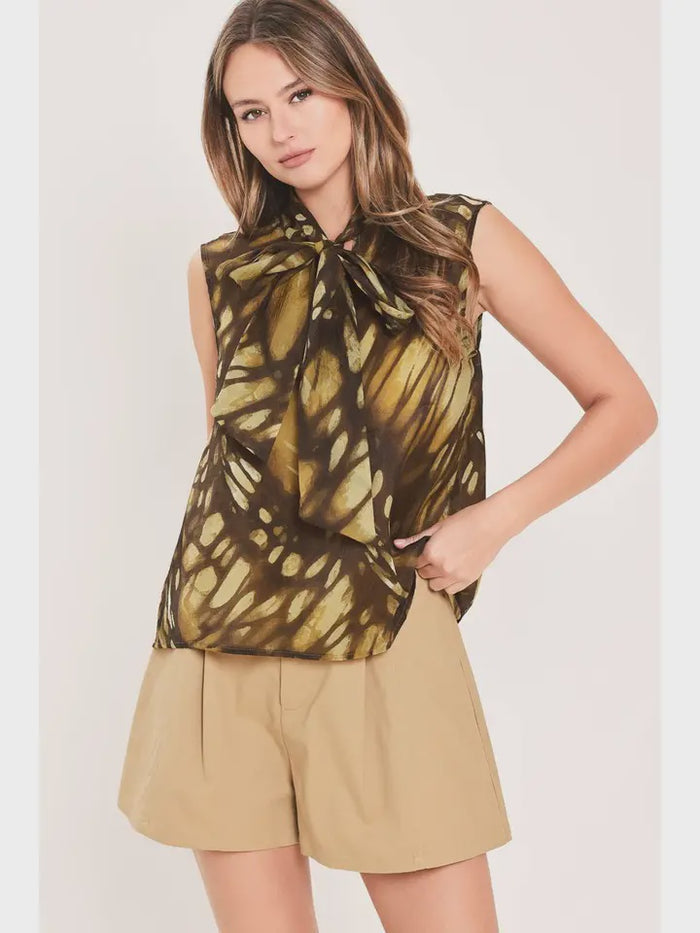 Bound To Impress Brown Printed Top