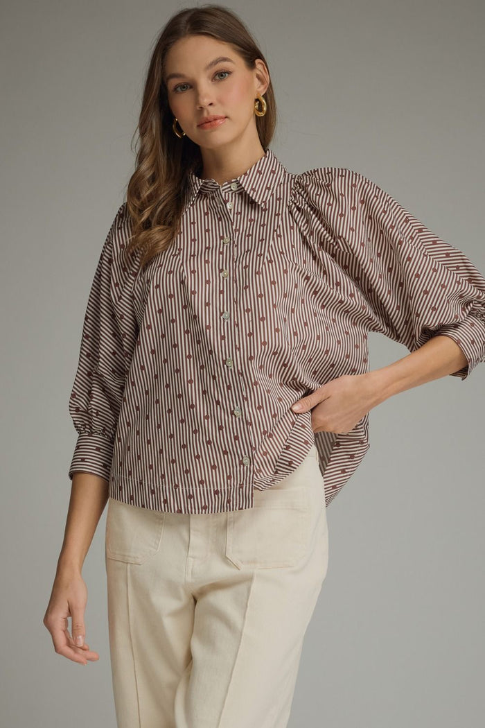 Breeze Through It Brown Top
