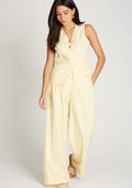 Brielle Wide Leg Trousers (Butter Yellow)