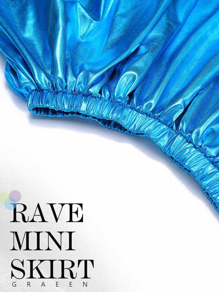 Bright Blue Reflective A-Line Skirt