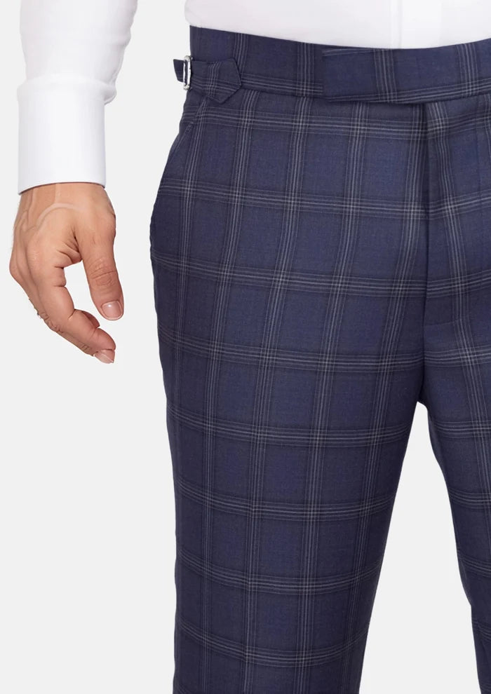British Navy Checked Pants - SARTORO