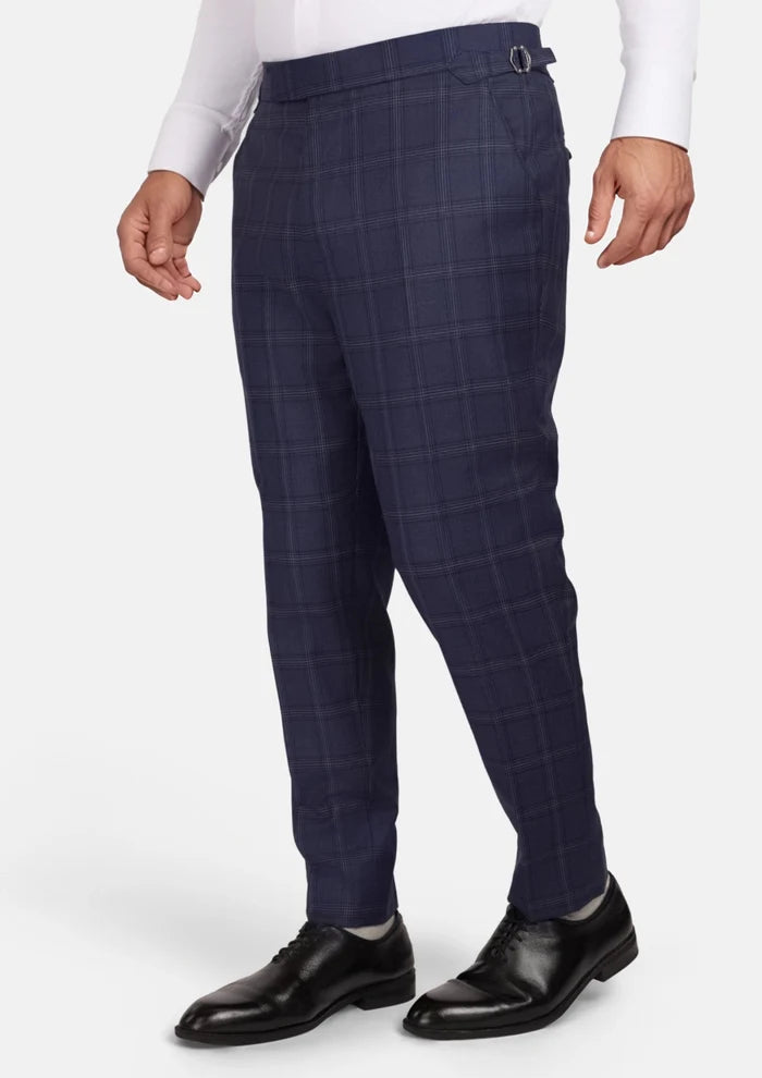 British Navy Checked Pants - SARTORO