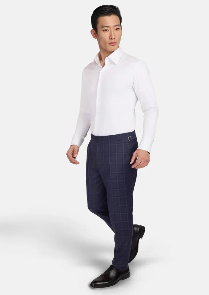 British Navy Checked Pants - SARTORO
