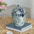 Bryn Lidded Jar - Blue/White