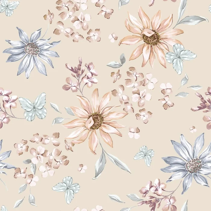Butterflies & Flowers Cream - Family Fabrics B.V.