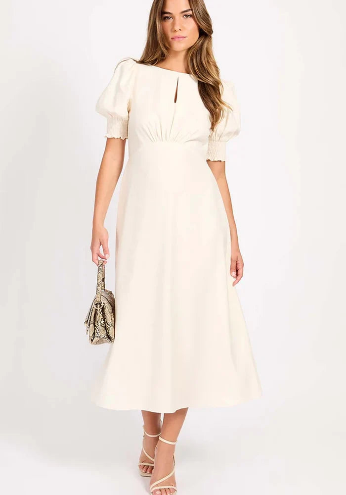 Callie Keyhole Midaxi Dress (Cream)