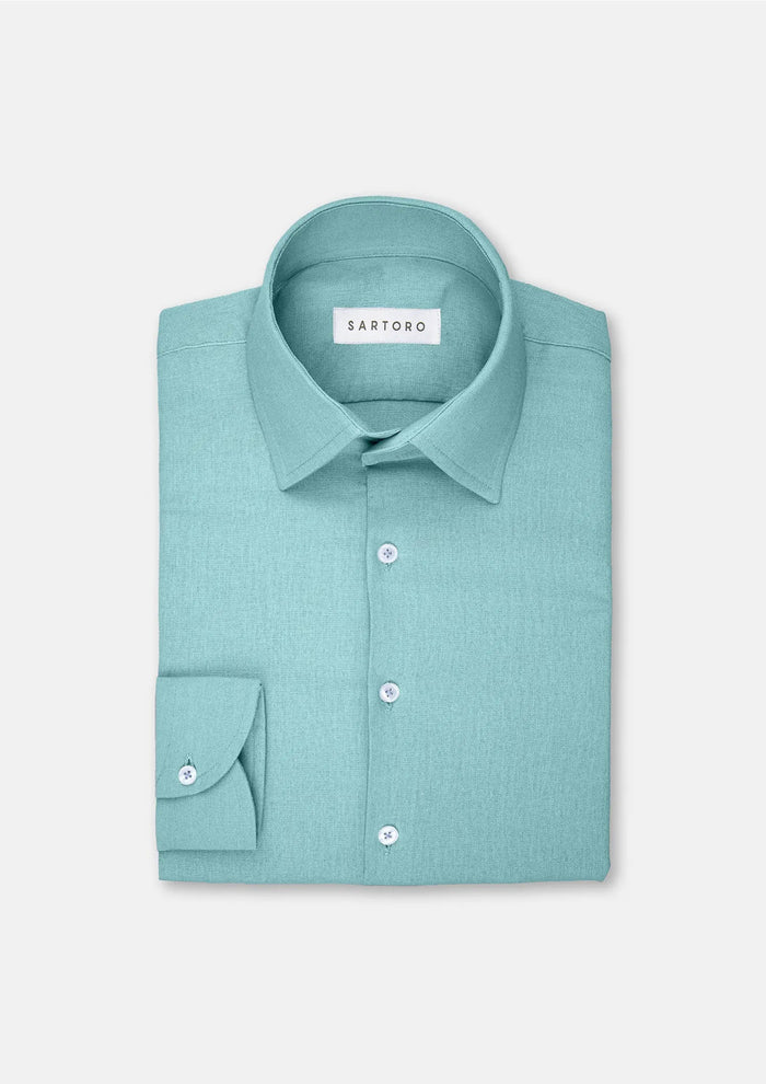 Capri Blue Linen Shirt - SARTORO
